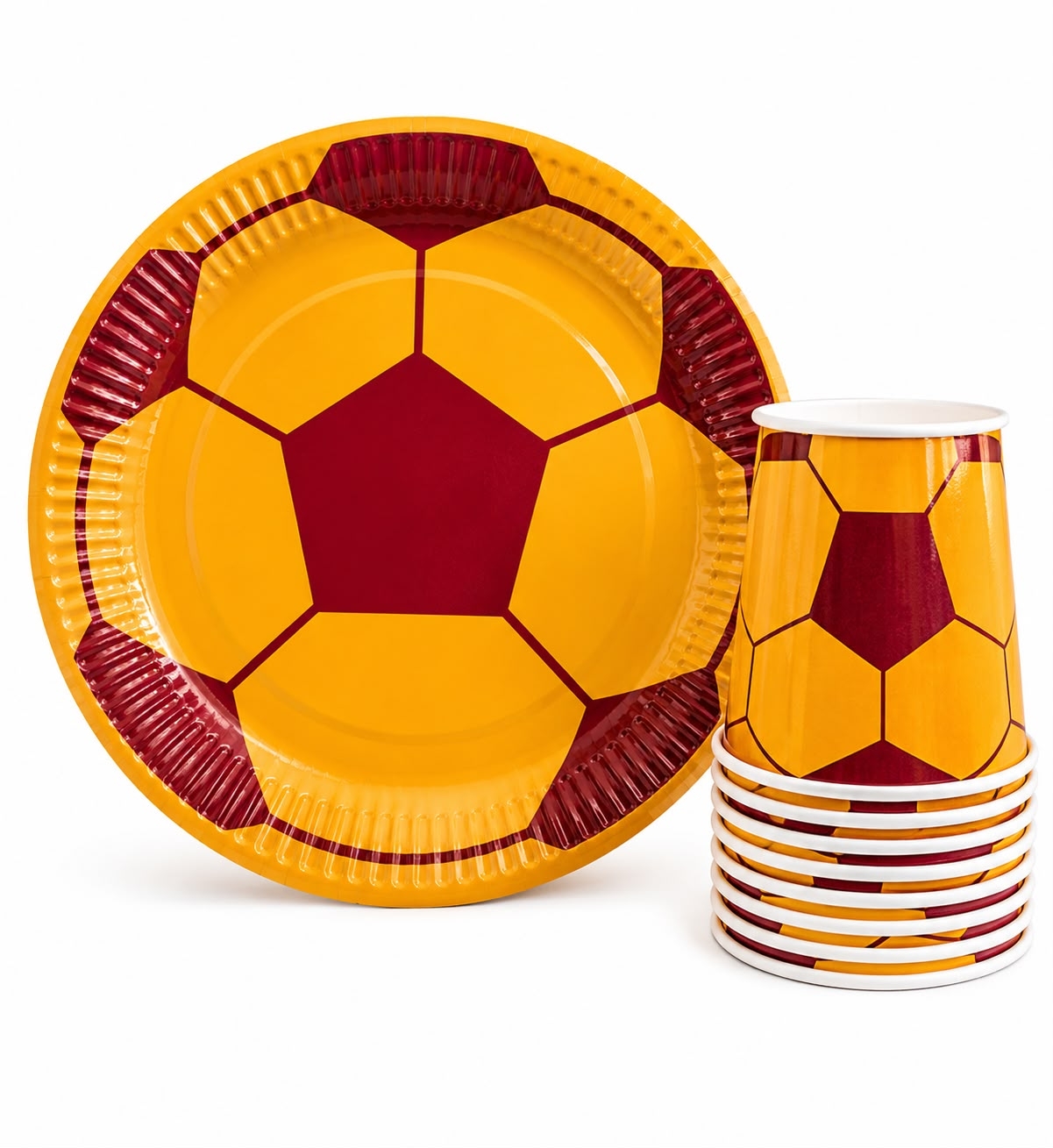 Toptan Futbol Tabak Bardak 8li