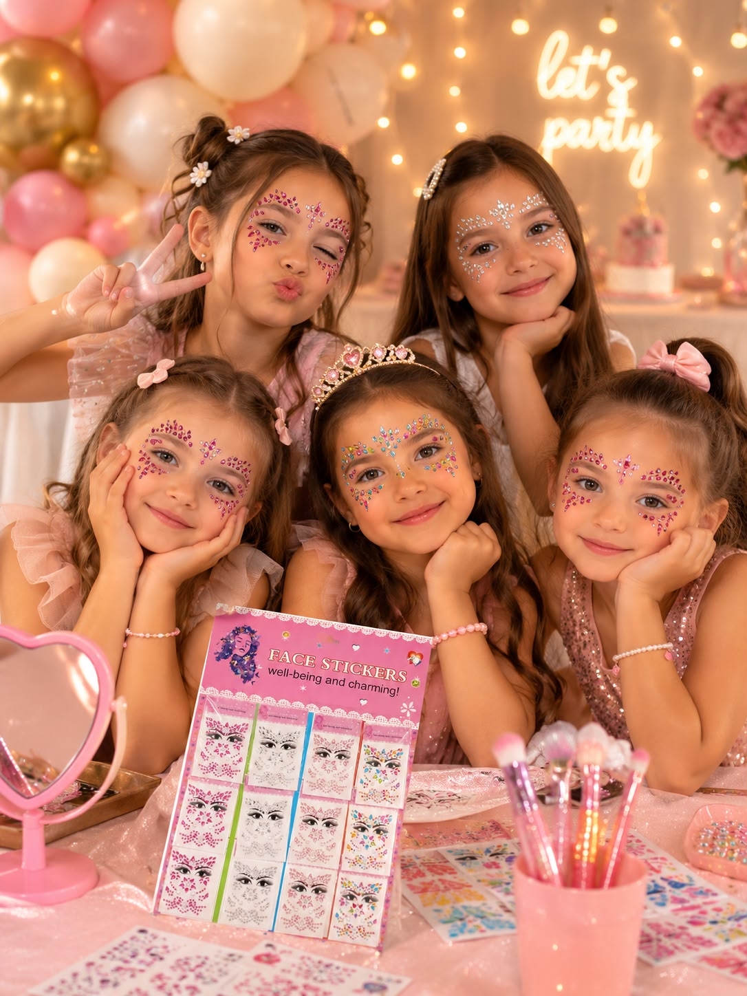 Toptan Yüz Taşı Sticker 12li Kartela