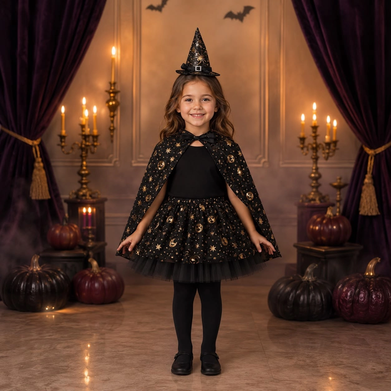 Toptan Halloween Çocuk Cadı Kostüm Takım
