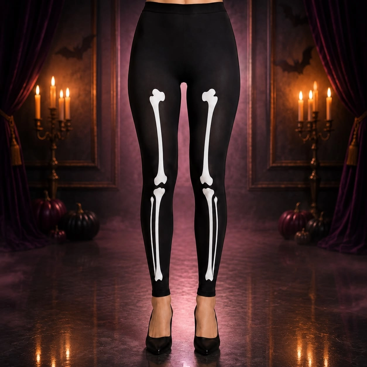 Toptan Halloween İskelet Kadın Çorabı