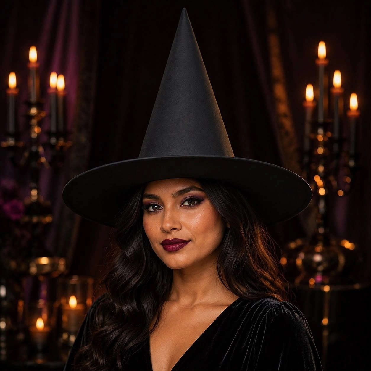 Toptan Halloween Düz Siyah Cadı Şapkası