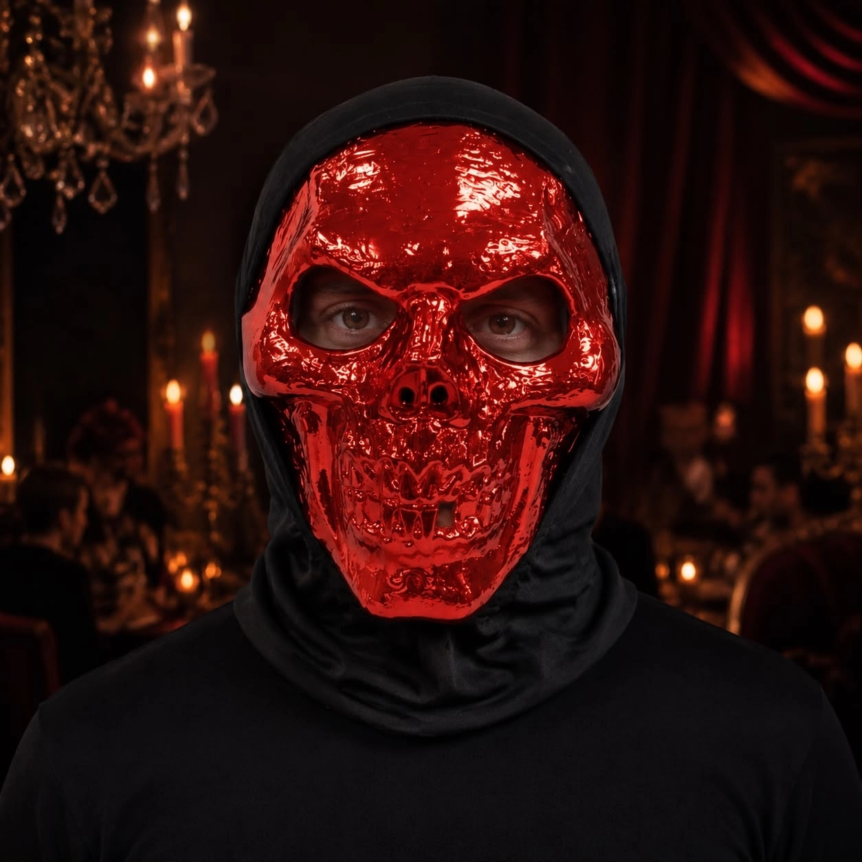 Toptan Halloween Kırmızı Kuru Kafa Maske