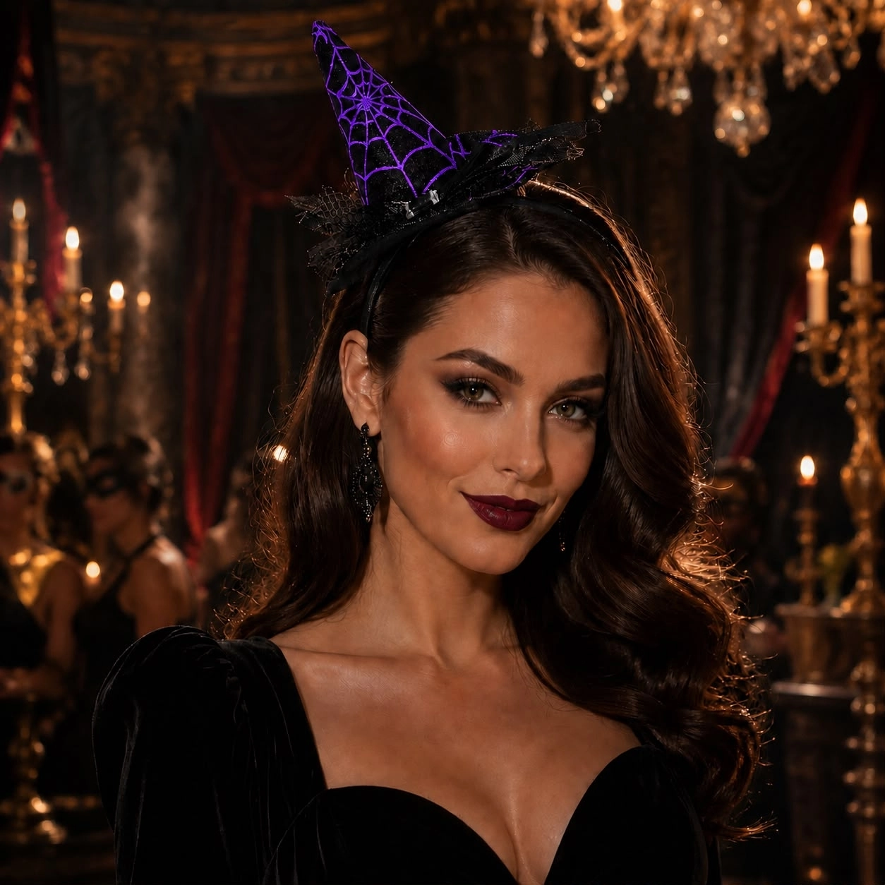 Toptan Halloween Mini Cadı Şapkalı Taç