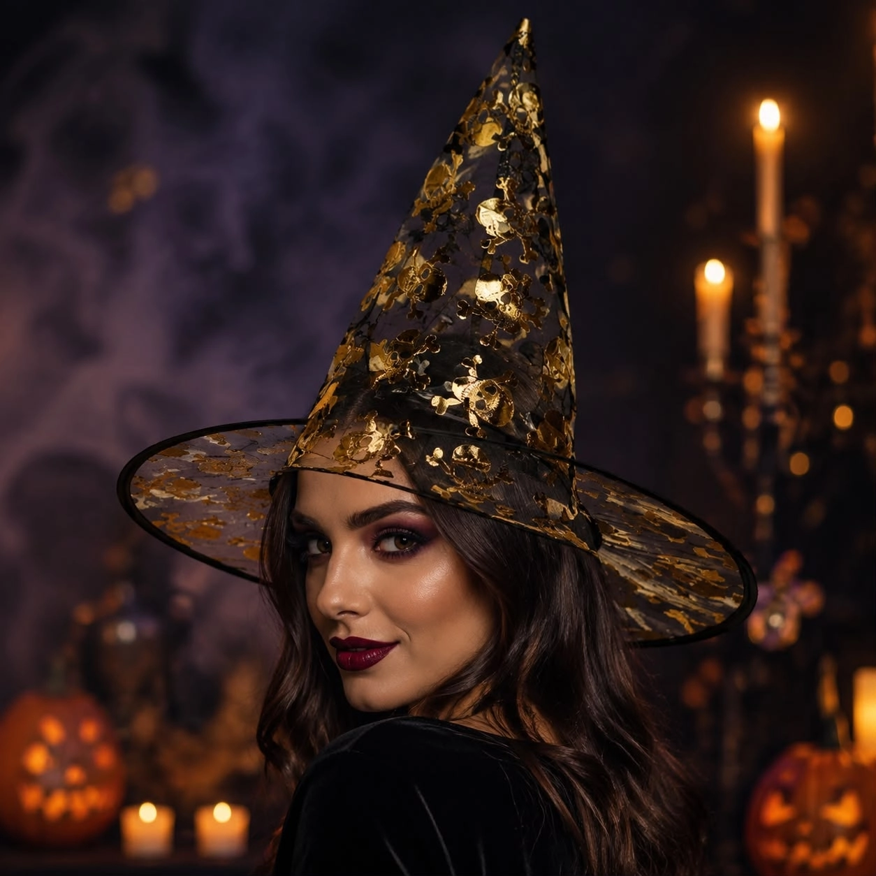 Toptan Halloween Cadı Şapkası Şeffaf