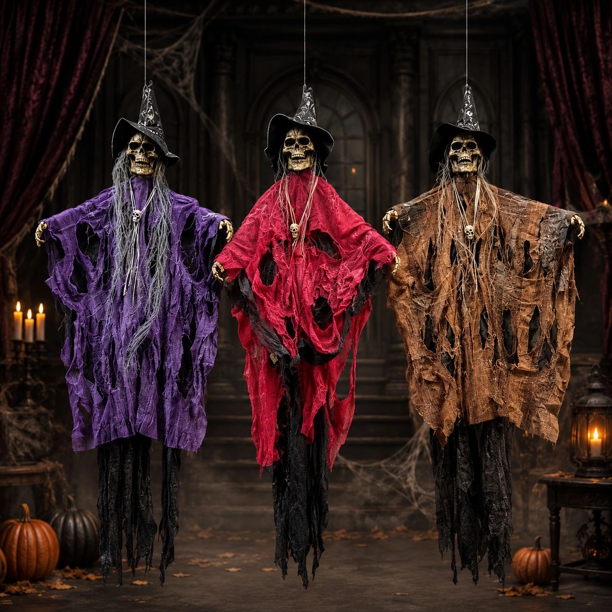 Toptan Halloween 70 cm Işıklı Sesli Cadı İskelet