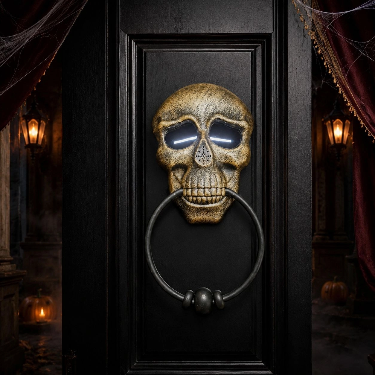Toptan Halloween Kuru Kafa Kapı Tokmağı Işıklı ve Sesli
