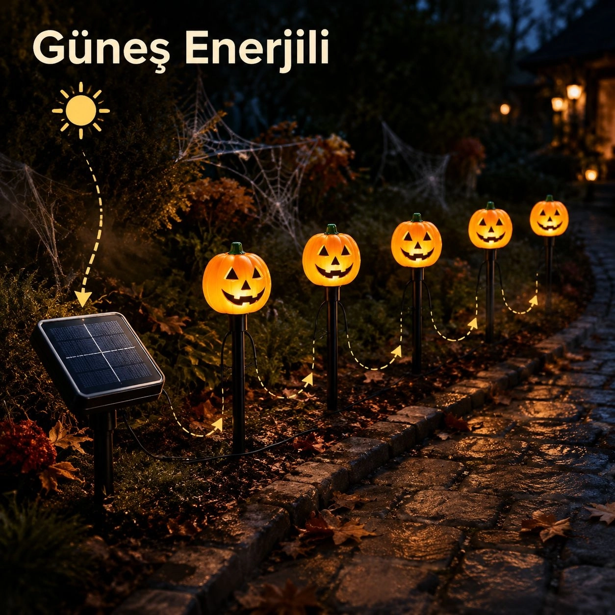 Toptan Halloween Solar Balkabağı