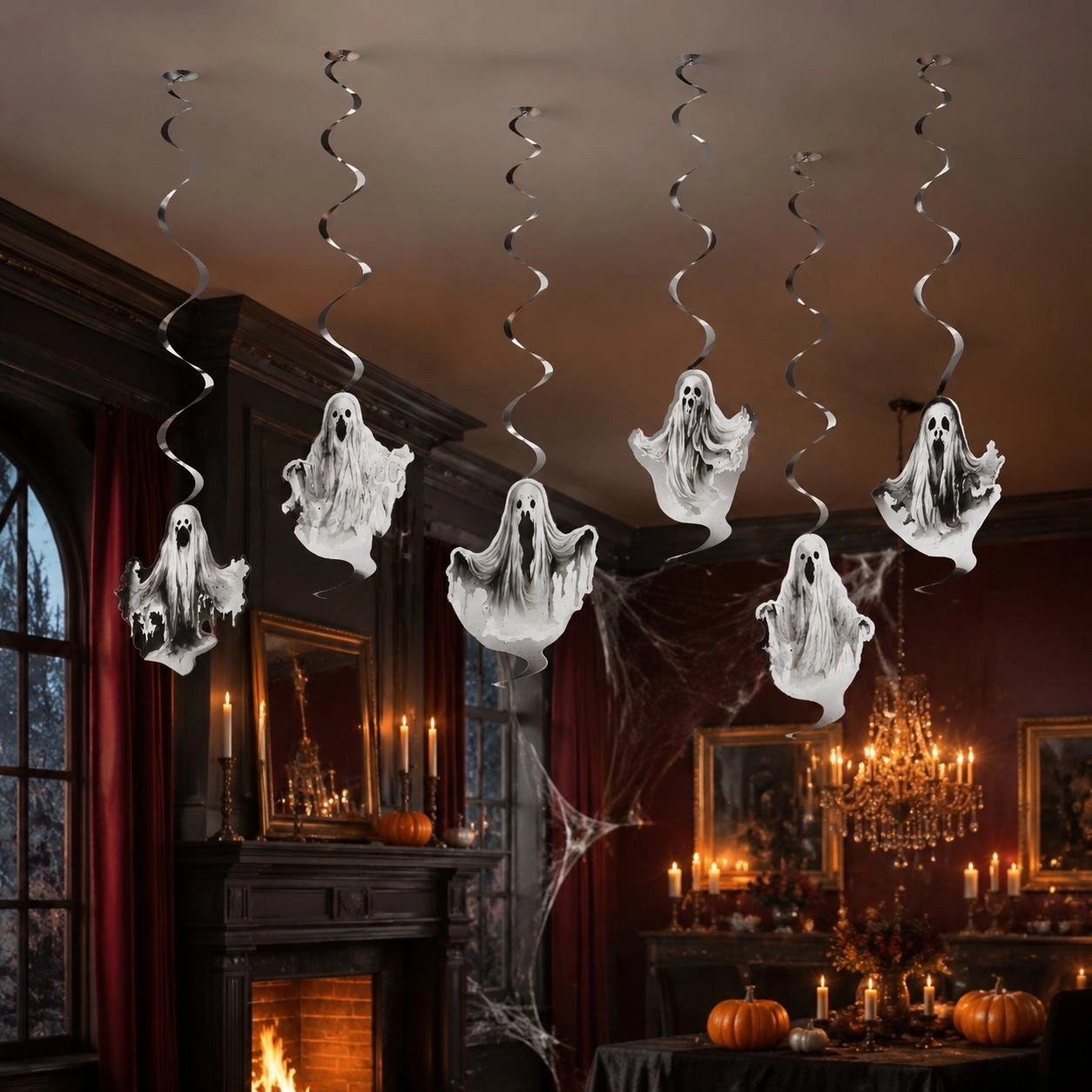Toptan Halloween Hayalet Tavan Süsü 6lı