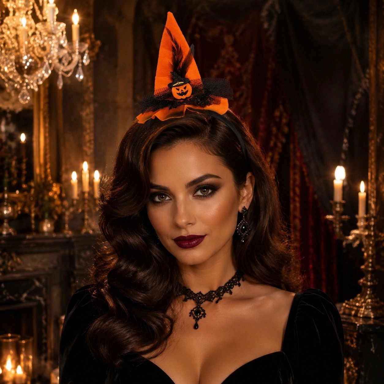 Toptan Halloween Balkabağı Lüks Şapkalı Taç